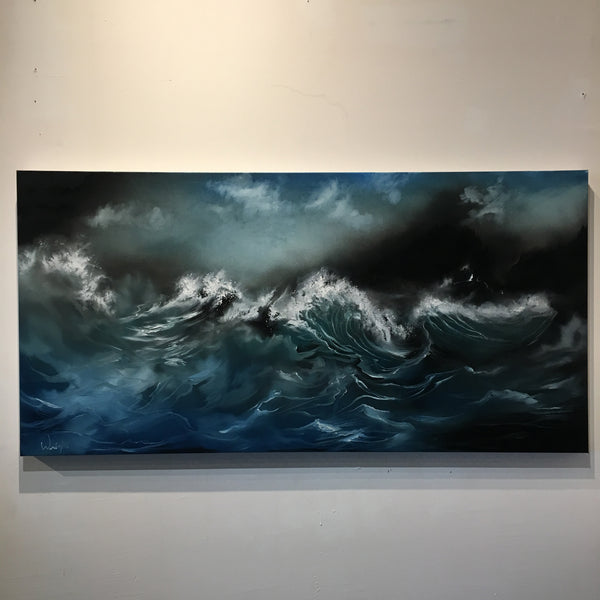 Higher Powers - Original Ocean Seascape with Stormy Sky - Oil - Surreal / Surrealism Wall Art